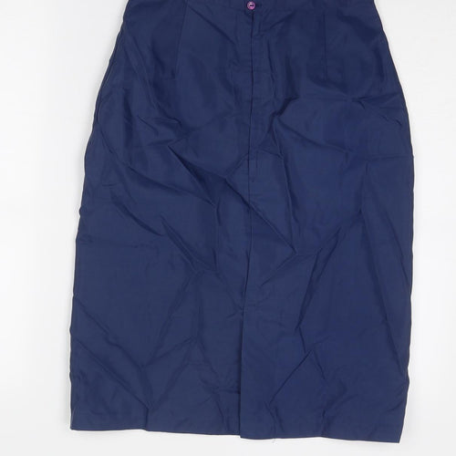 St Michael Womens Blue Nylon A-Line Skirt Size 26 in Zip