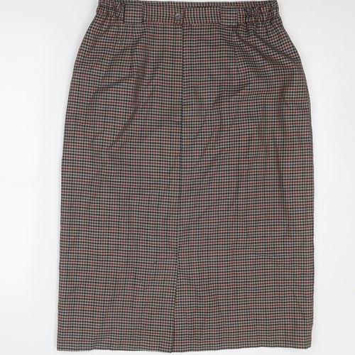 Quills Womens Brown Plaid Polyester A-Line Skirt Size 16 Zip