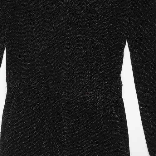 H&M Womens Black Polyester Jumpsuit One-Piece Size 14 Hook & Eye