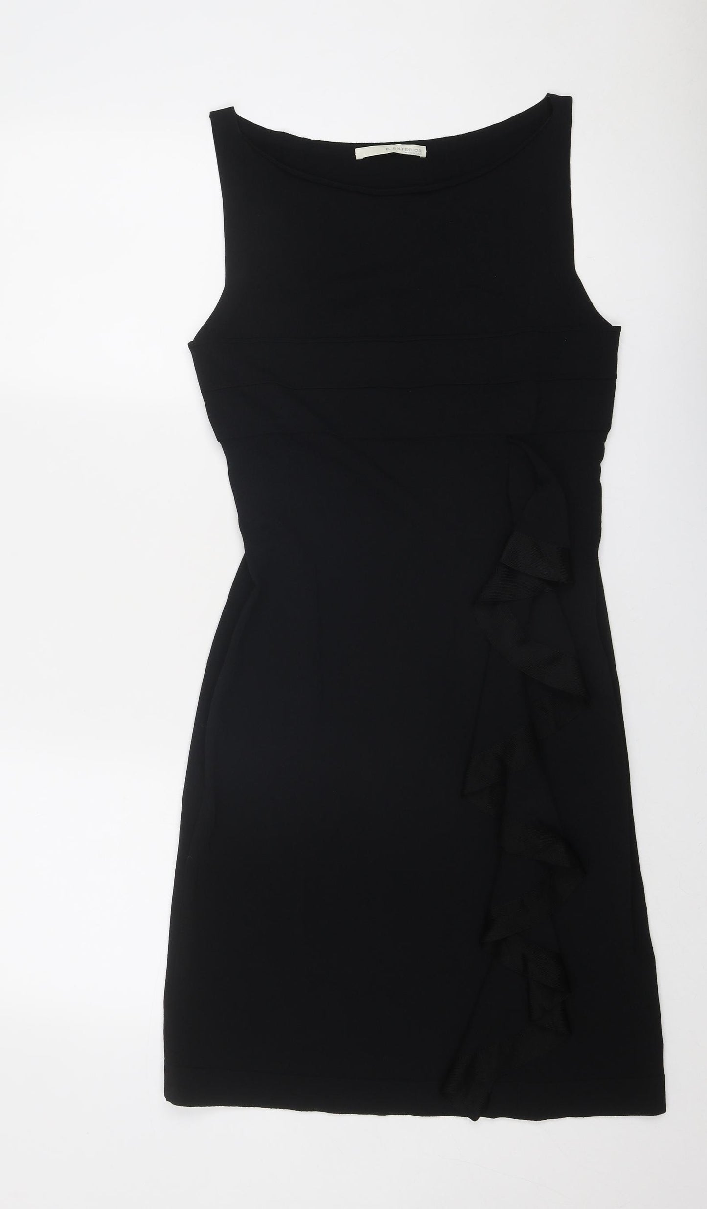 D. EXTERIOR Womens Black Viscose Shift Size L Boat Neck Pullover