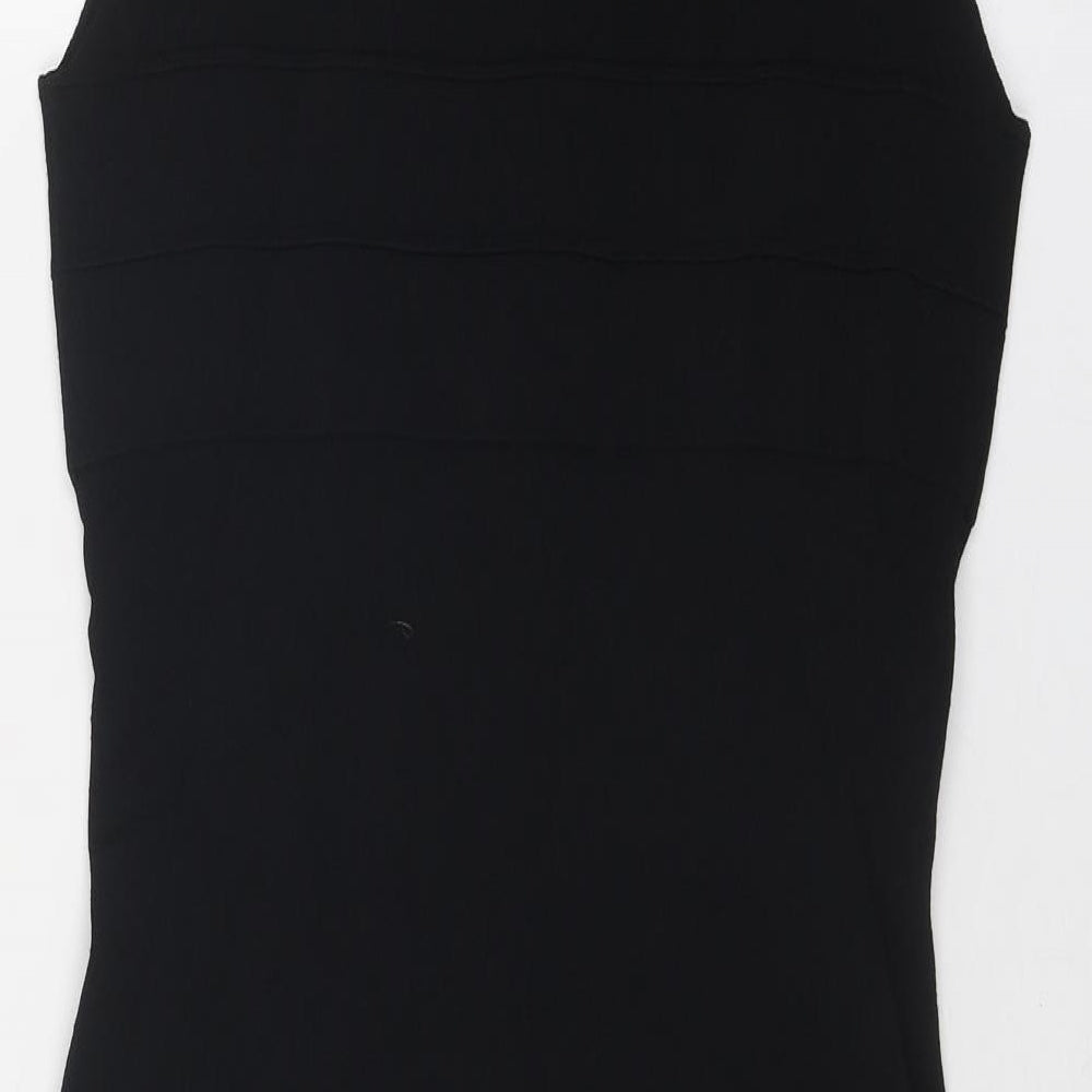 D. EXTERIOR Womens Black Viscose Shift Size L Boat Neck Pullover