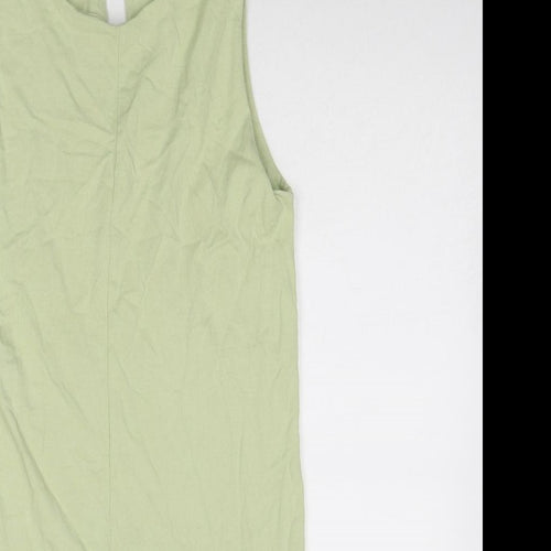 Zara Womens Green Cotton Unitard One-Piece Size S Button