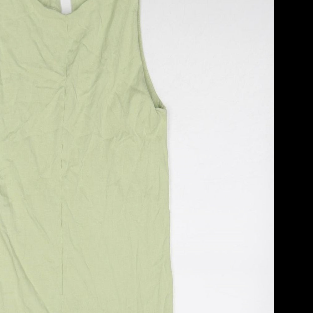 Zara Womens Green Cotton Unitard One-Piece Size S Button