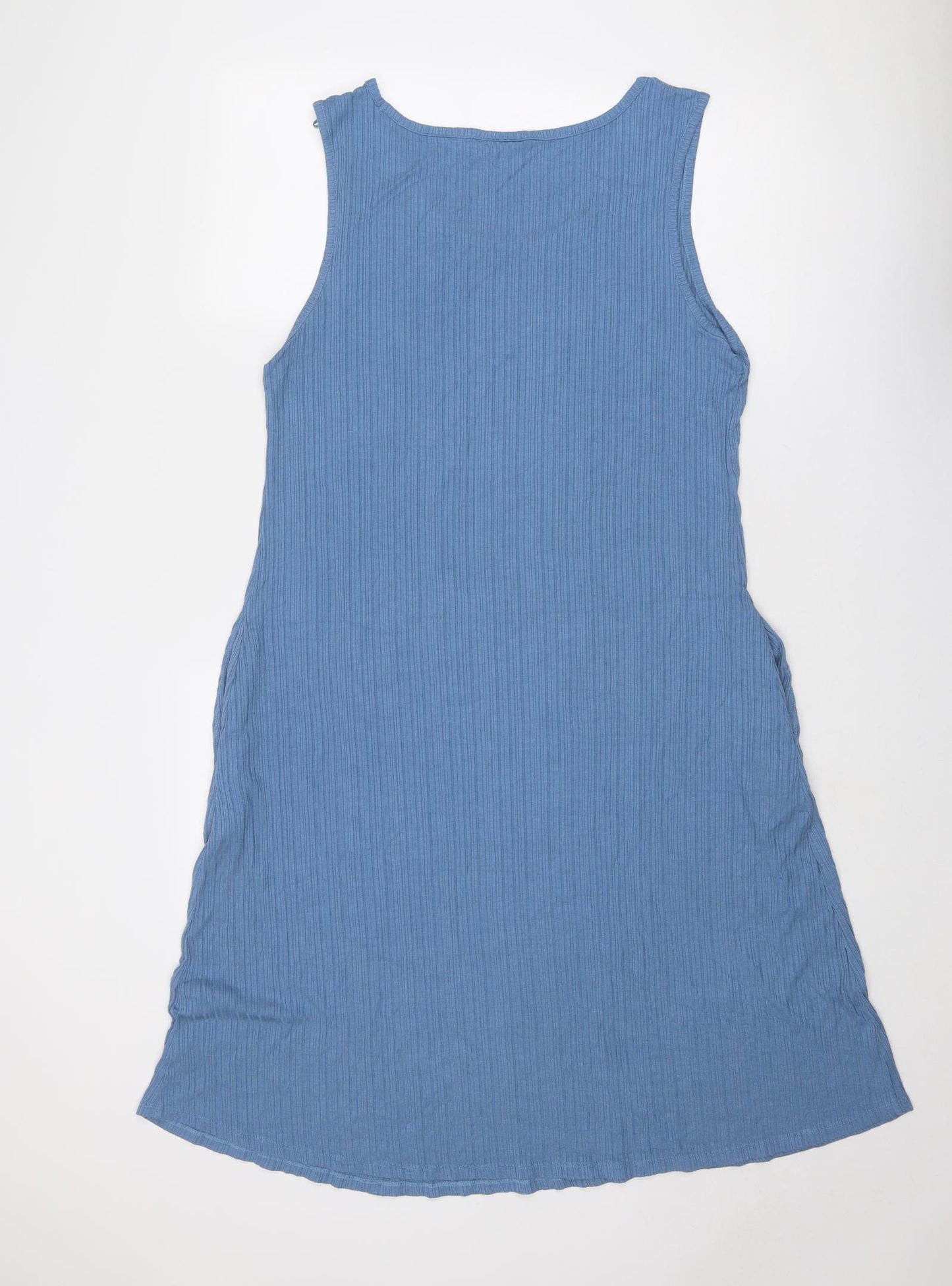 NEXT Womens Blue Viscose Tank Dress Size 16 Round Neck Pullover