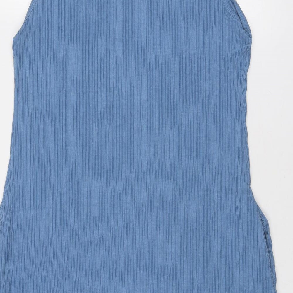 NEXT Womens Blue Viscose Tank Dress Size 16 Round Neck Pullover