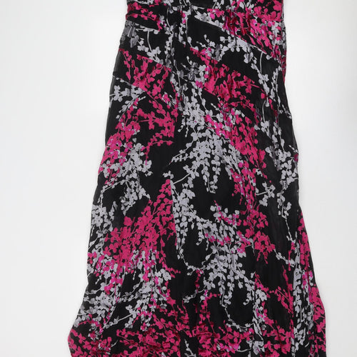 Monsoon Womens Multicoloured Floral Silk Maxi Size 20 Round Neck Pullover