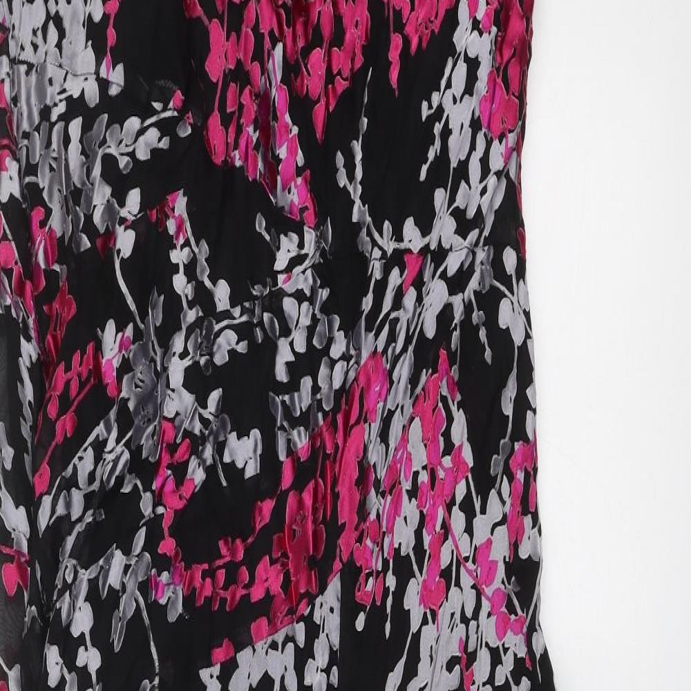 Monsoon Womens Multicoloured Floral Silk Maxi Size 20 Round Neck Pullover