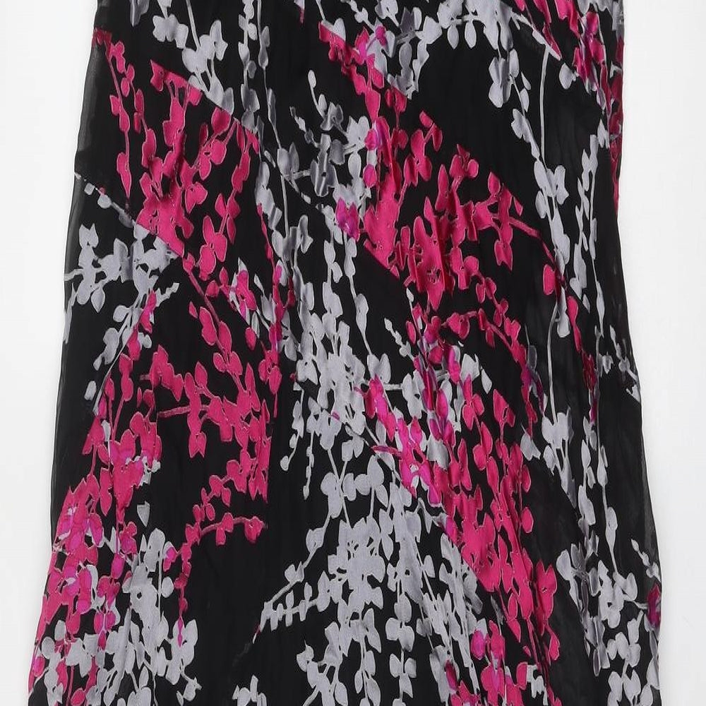 Monsoon Womens Multicoloured Floral Silk Maxi Size 20 Round Neck Pullover