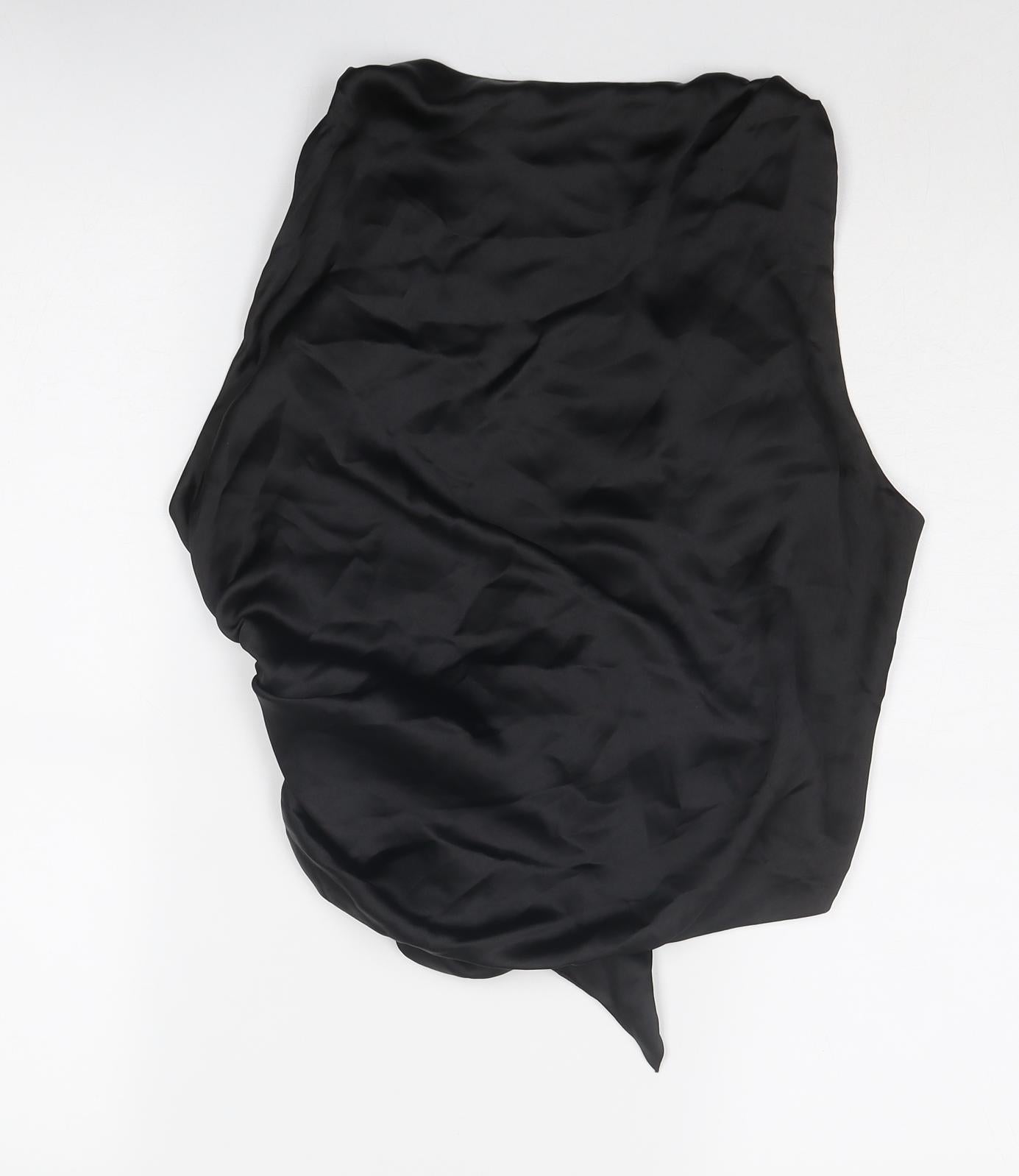 Zara Womens Black Polyester Basic Tank Size 2XL Round Neck