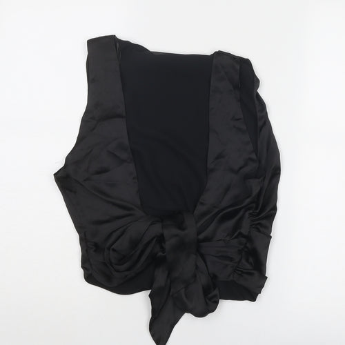 Zara Womens Black Polyester Basic Tank Size 2XL Round Neck