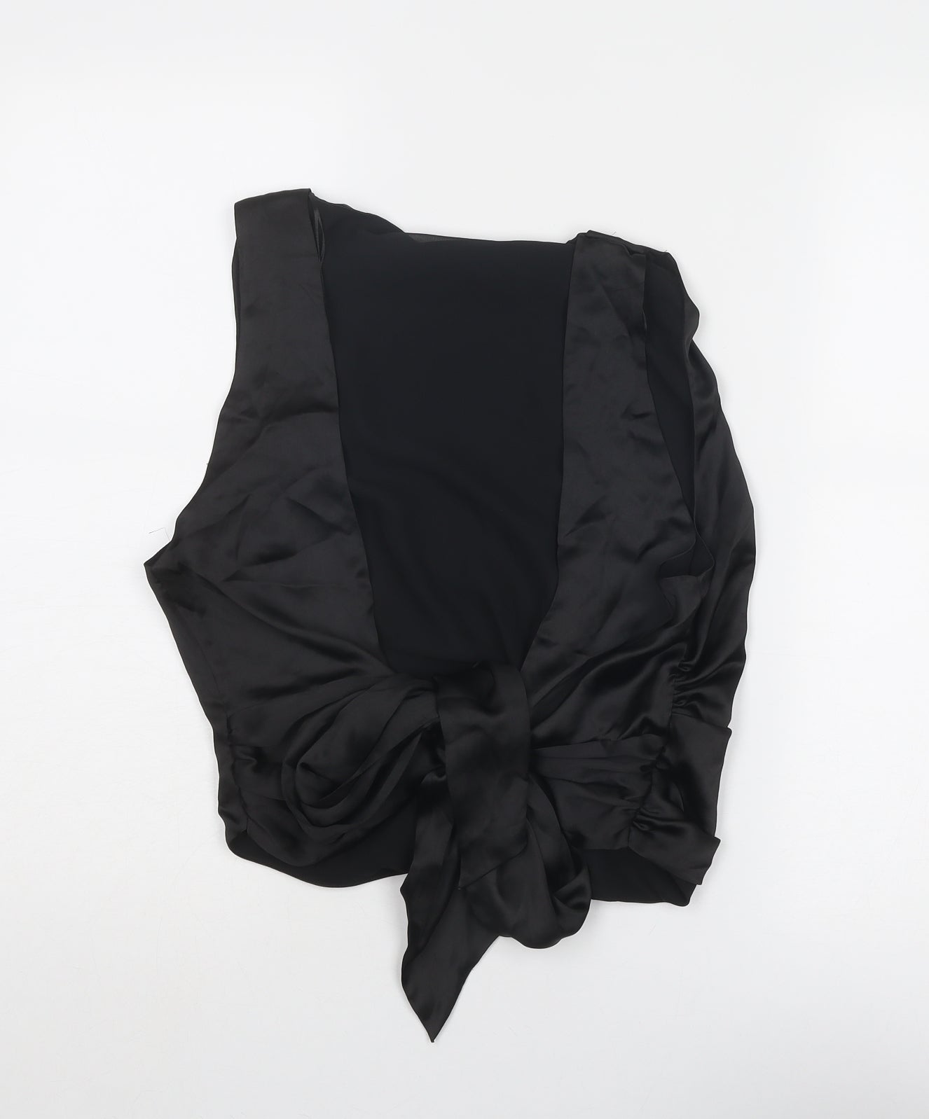 Zara Womens Black Polyester Basic Tank Size 2XL Round Neck