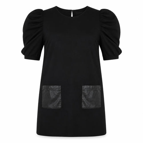 Dorothy Perkins Womens Black Viscose A-Line Size 14 Round Neck Zip