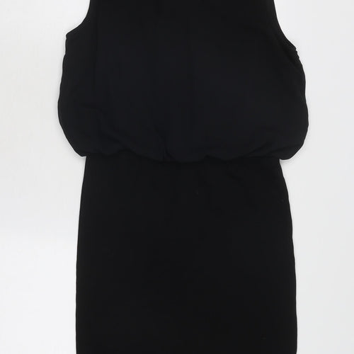 VILA Womens Black Polyester A-Line Size S Round Neck Button