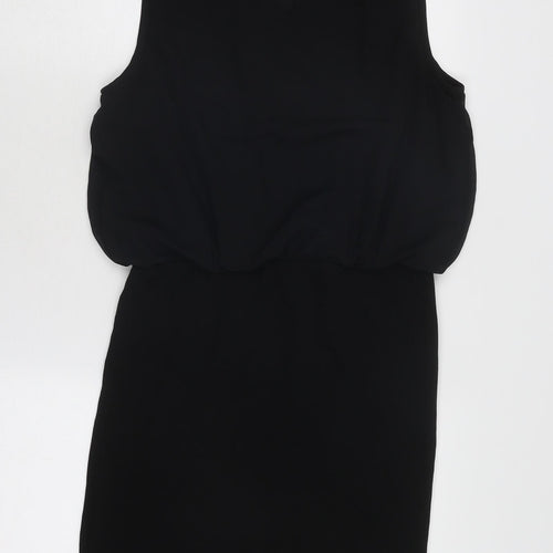 VILA Womens Black Polyester A-Line Size S Round Neck Button