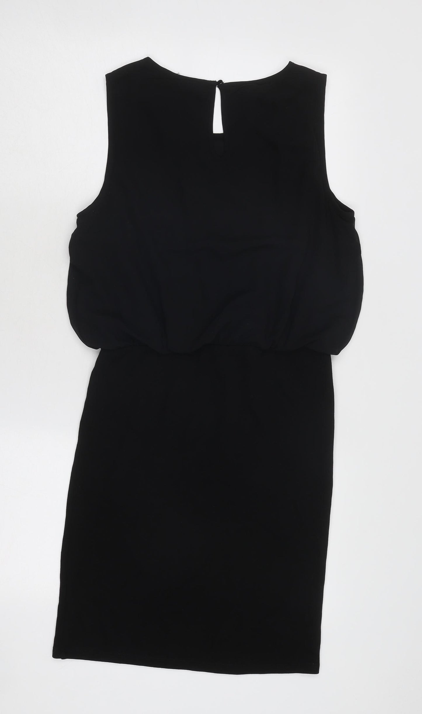 VILA Womens Black Polyester A-Line Size S Round Neck Button