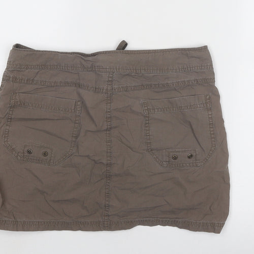 Dorothy Perkins Womens Brown Polyester Cargo Skirt Size 10 Zip