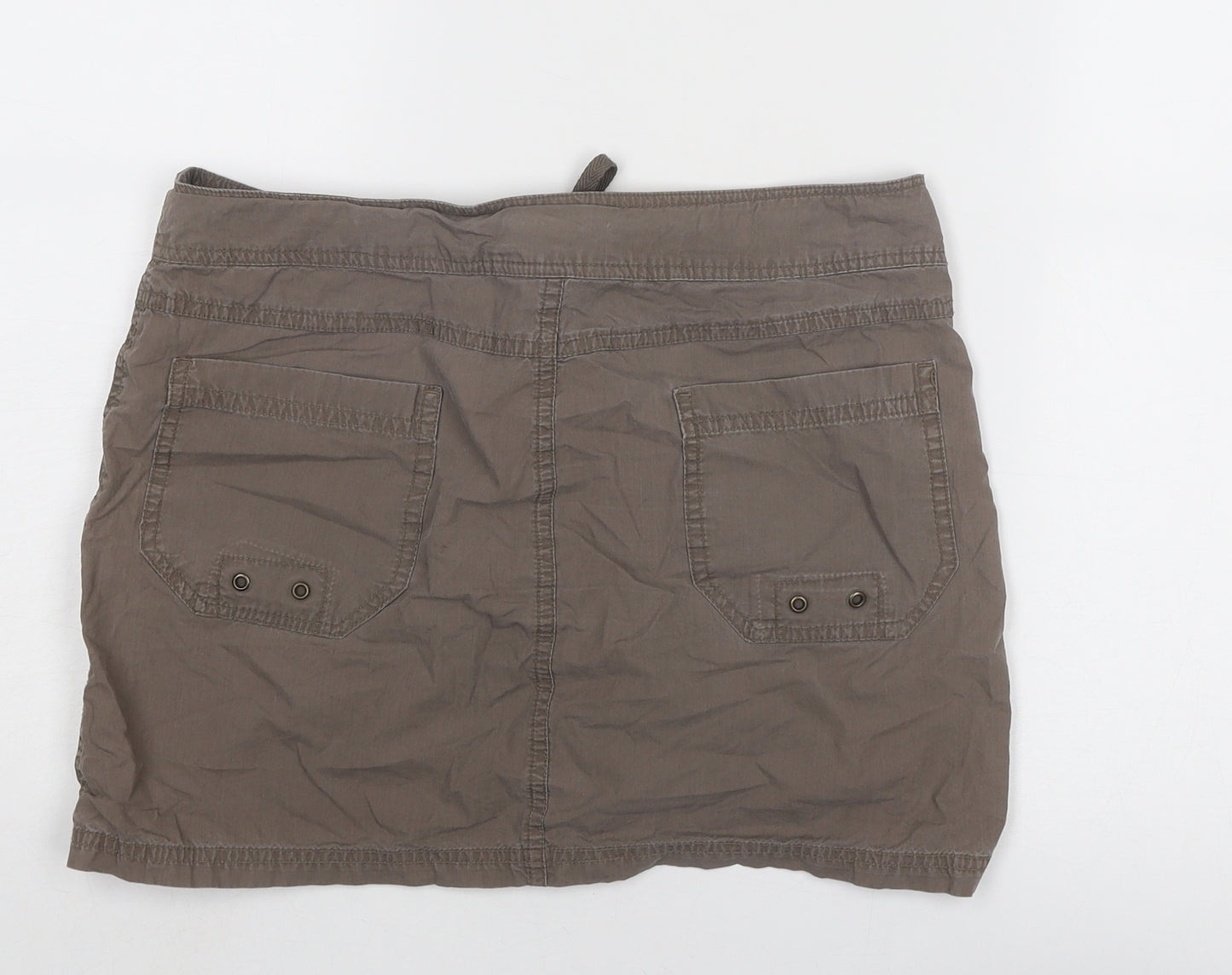 Dorothy Perkins Womens Brown Polyester Cargo Skirt Size 10 Zip