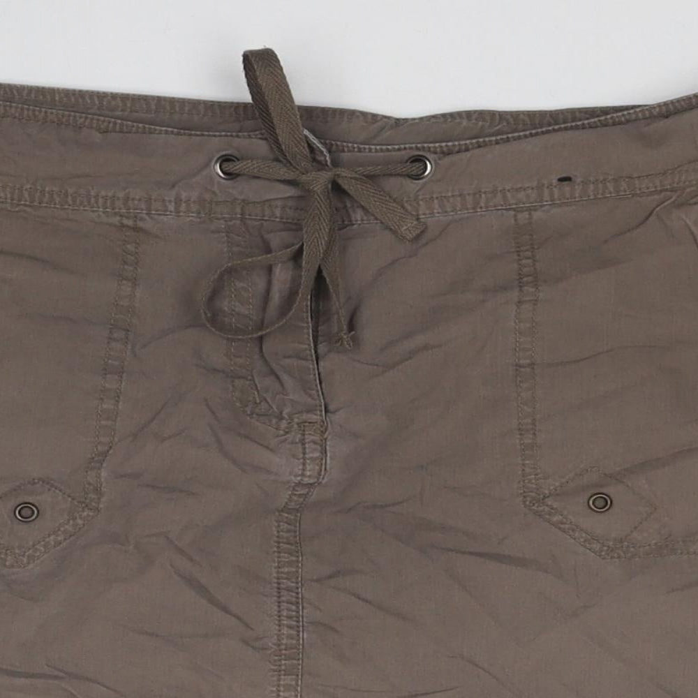 Dorothy Perkins Womens Brown Polyester Cargo Skirt Size 10 Zip