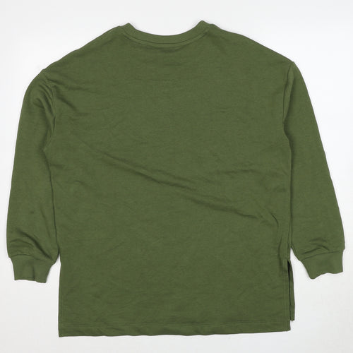 Marks and Spencer Womens Green Cotton Pullover Sweatshirt Size 12 Pullover