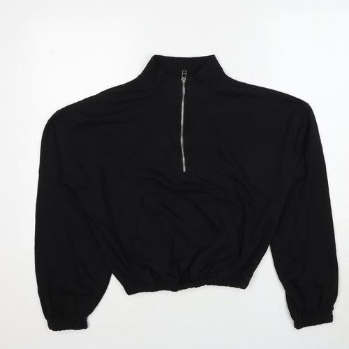 Missguided Womens Black Cotton Pullover Sweatshirt Size 8 Pullover