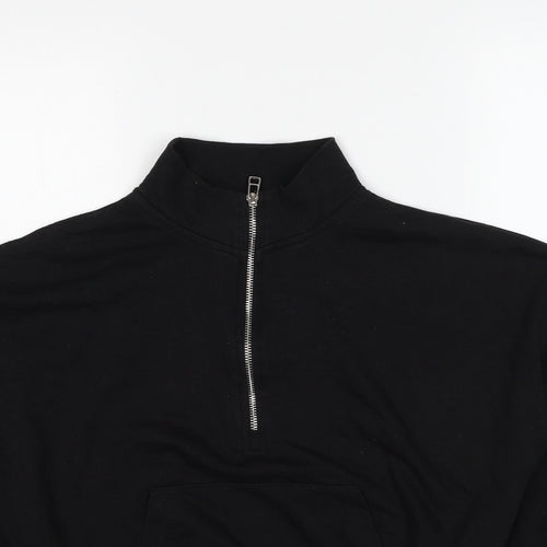 Missguided Womens Black Cotton Pullover Sweatshirt Size 8 Pullover