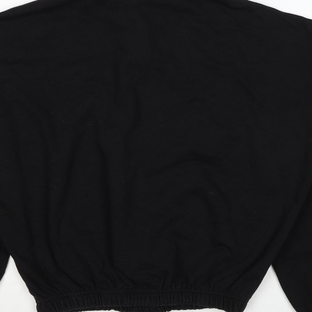 Missguided Womens Black Cotton Pullover Sweatshirt Size 8 Pullover