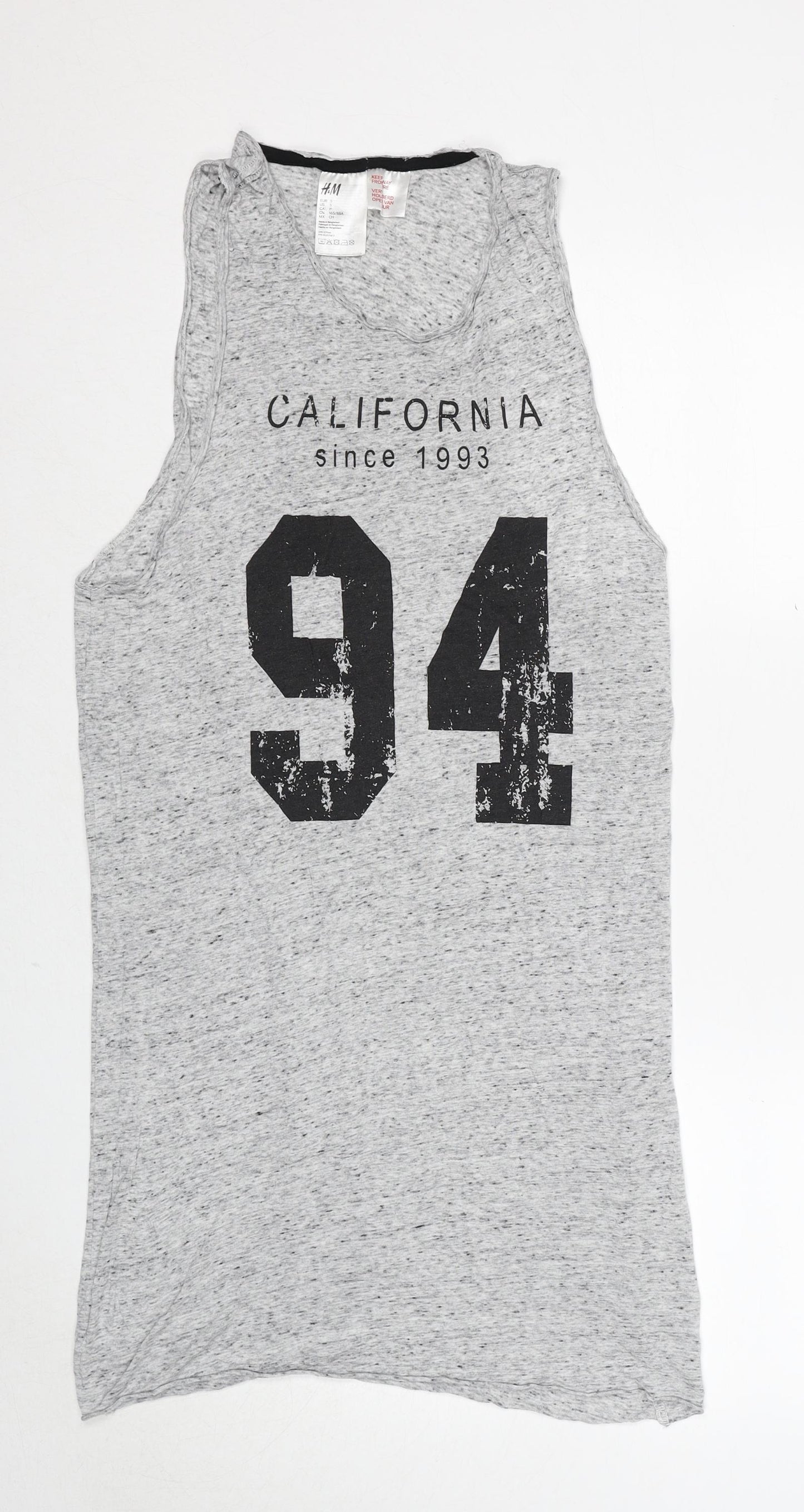 H&M Womens Grey Viscose Basic Tank Size S Round Neck - California