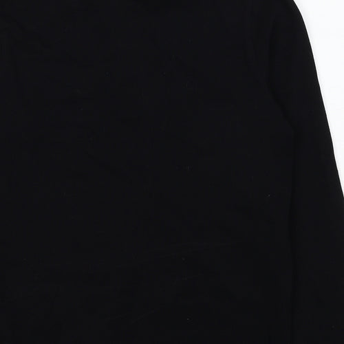Maison Kitsune Mens Black Striped Cotton Polo Size M Collared Pullover