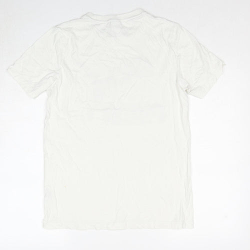 PUMA Mens White Cotton T-Shirt Size S Round Neck