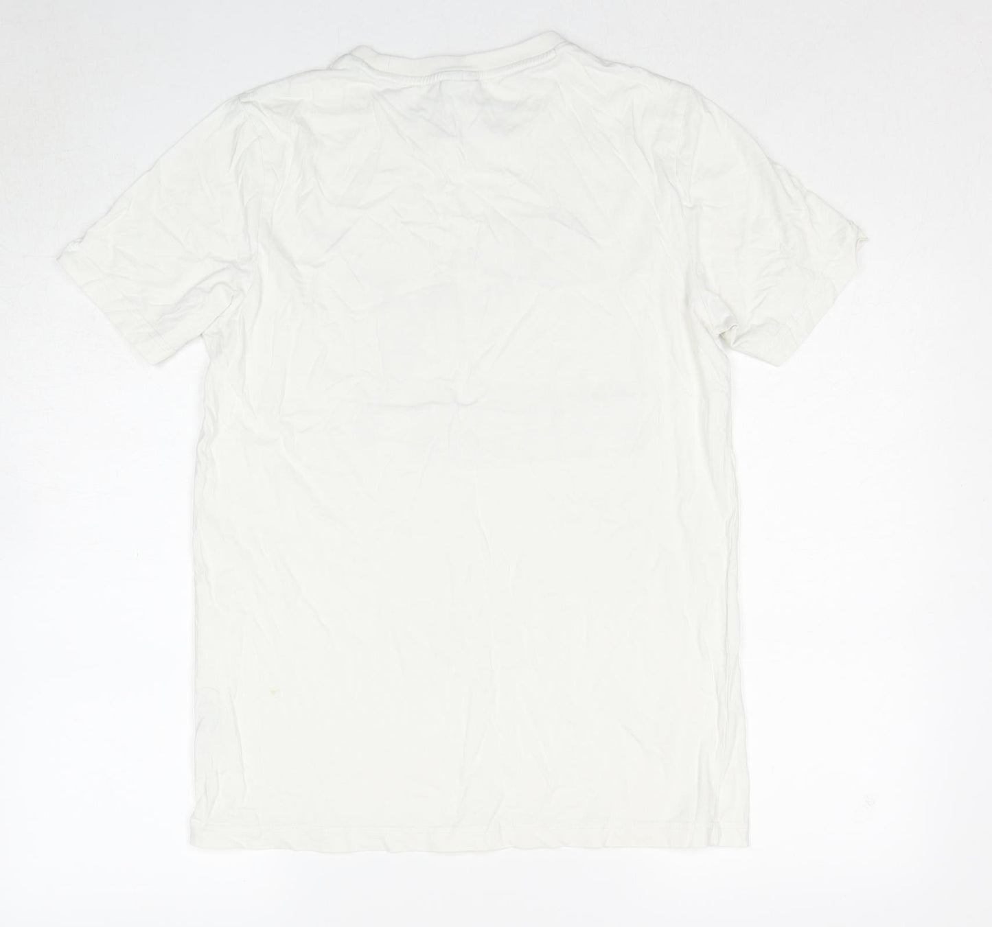 PUMA Mens White Cotton T-Shirt Size S Round Neck