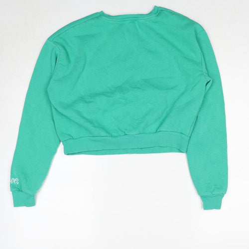New Look Girls Green Cotton Pullover Sweatshirt Size 14-15 Years Pullover - Love Yourself