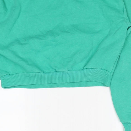 New Look Girls Green Cotton Pullover Sweatshirt Size 14-15 Years Pullover - Love Yourself