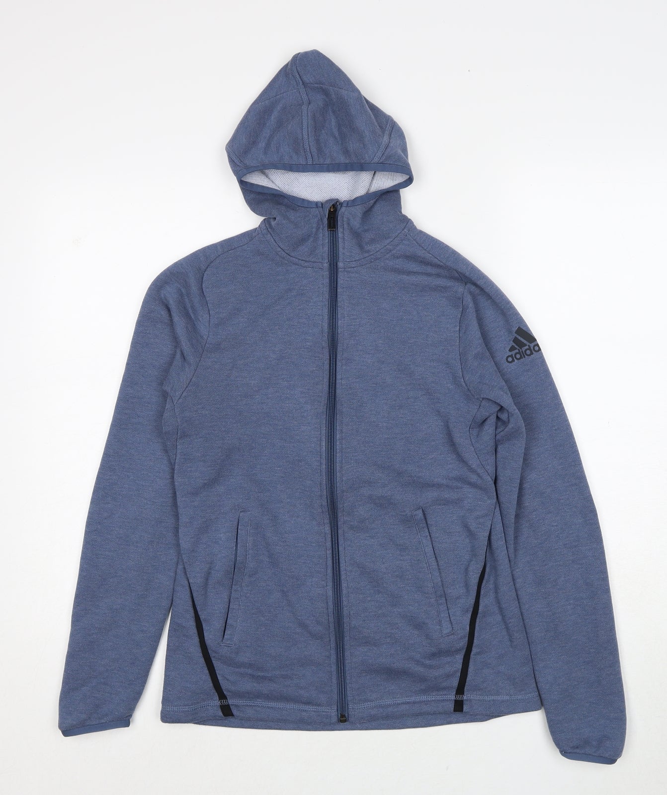 adidas Womens Blue Cotton Full Zip Hoodie Size 4 Zip - Size 4-6