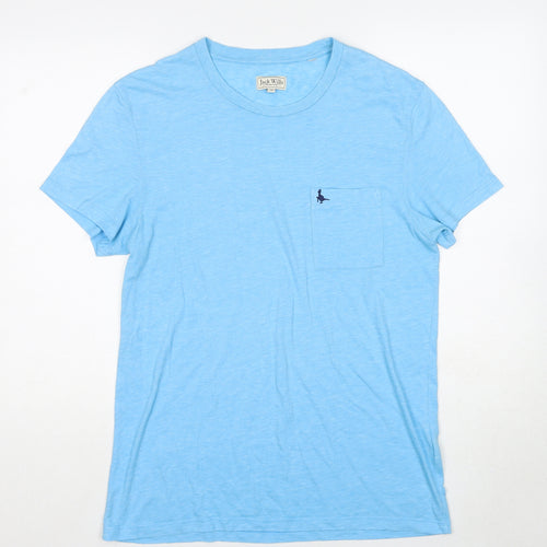 Jack Wills Mens Blue Cotton T-Shirt Size M Round Neck
