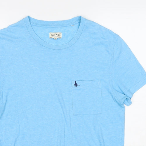 Jack Wills Mens Blue Cotton T-Shirt Size M Round Neck