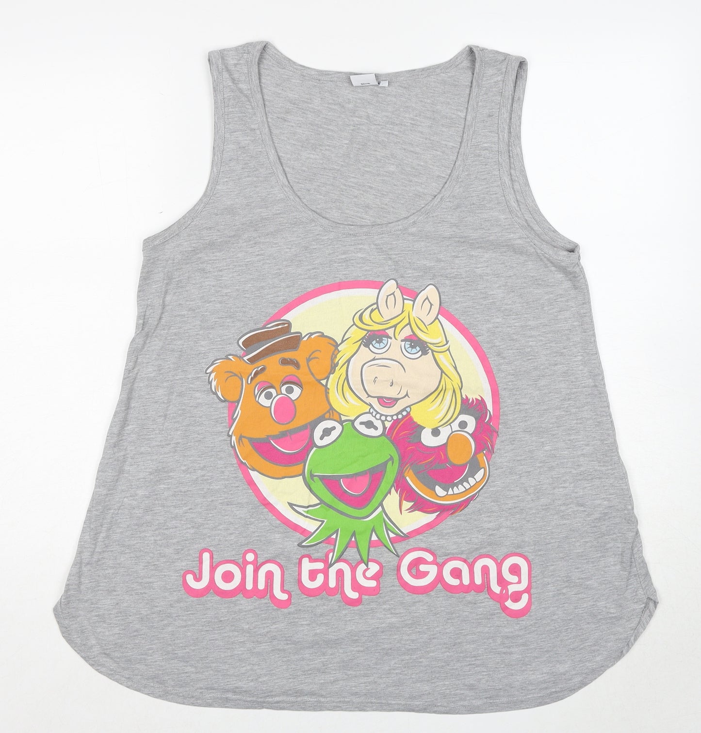 Disney Womens Grey Cotton Basic Tank Size 16 Scoop Neck - Sesame Street