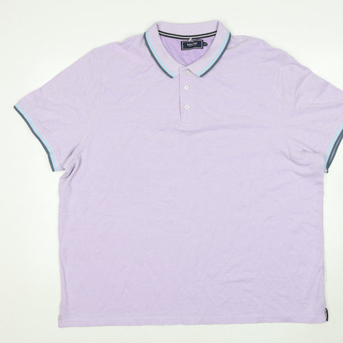 Maine Mens Purple Cotton Polo Size 2XL Collared Pullover