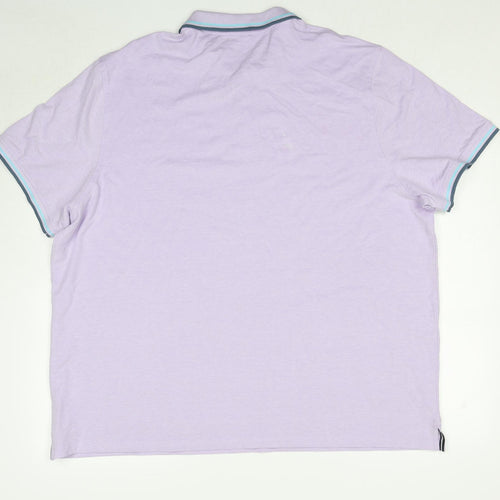 Maine Mens Purple Cotton Polo Size 2XL Collared Pullover