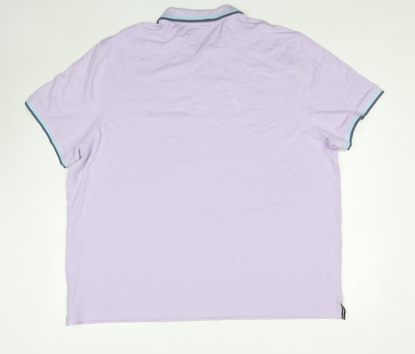 Maine Mens Purple Cotton Polo Size 2XL Collared Pullover
