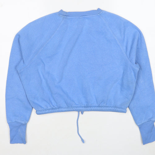 H&M Womens Blue Cotton Pullover Sweatshirt Size S Pullover - Drawstring Waist