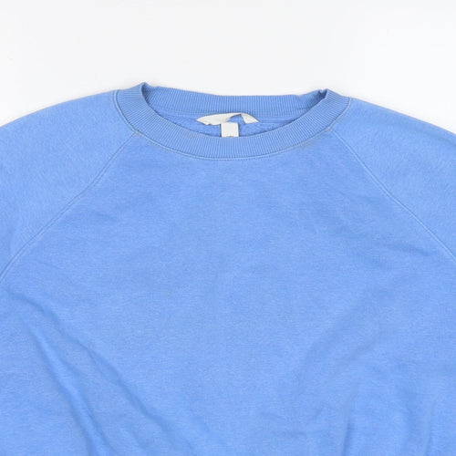 H&M Womens Blue Cotton Pullover Sweatshirt Size S Pullover - Drawstring Waist