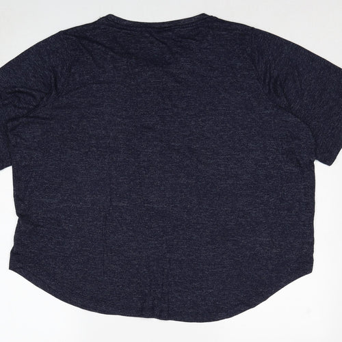 Marks and Spencer Womens Blue Viscose Basic T-Shirt Size 24 Round Neck