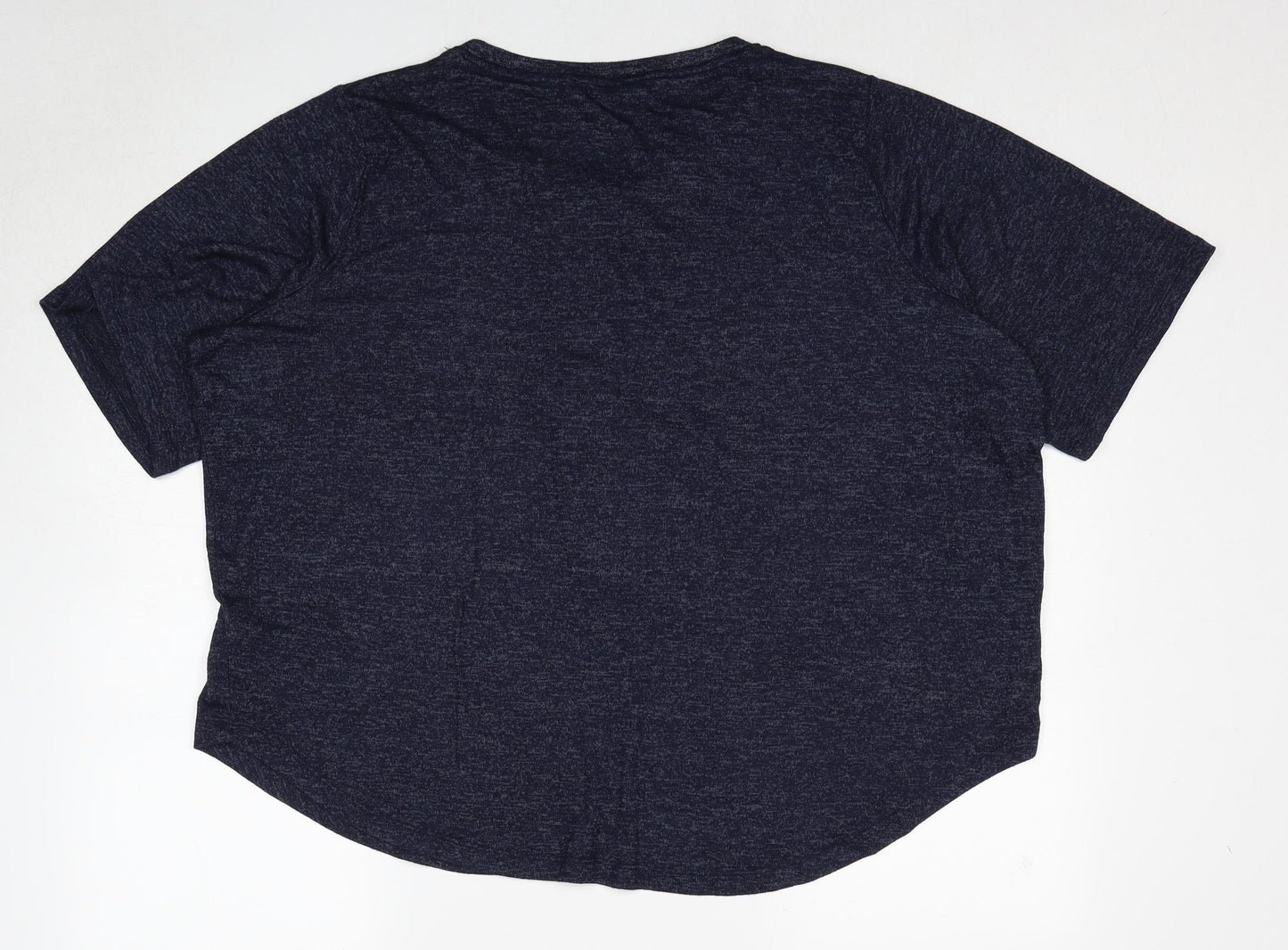 Marks and Spencer Womens Blue Viscose Basic T-Shirt Size 24 Round Neck