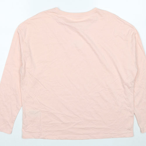 Marks and Spencer Girls Pink Cotton Basic T-Shirt Size 15-16 Years Round Neck Pullover - Weekend Outfit