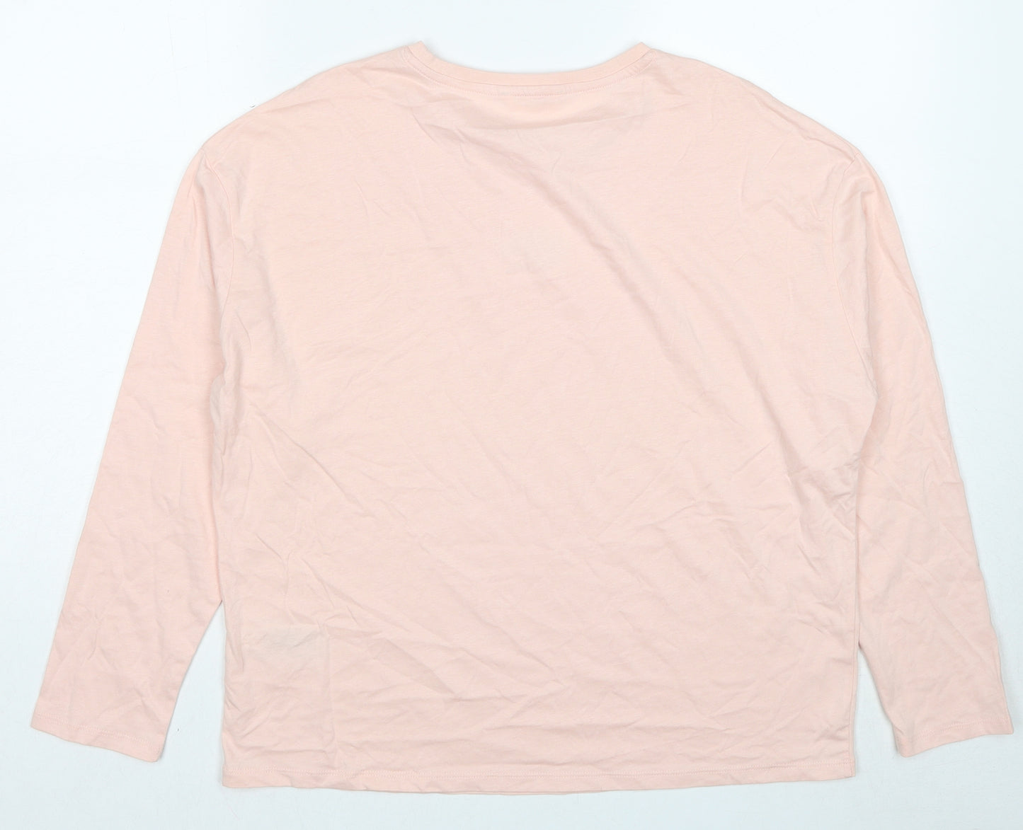 Marks and Spencer Girls Pink Cotton Basic T-Shirt Size 15-16 Years Round Neck Pullover - Weekend Outfit