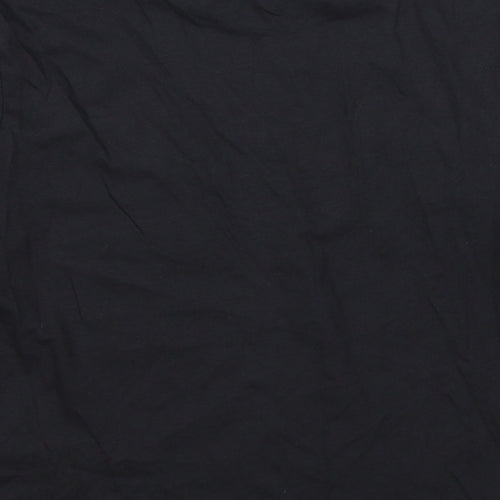 Marks and Spencer Girls Black Cotton Basic T-Shirt Size 10-11 Years Round Neck Pullover - Felling Jolly