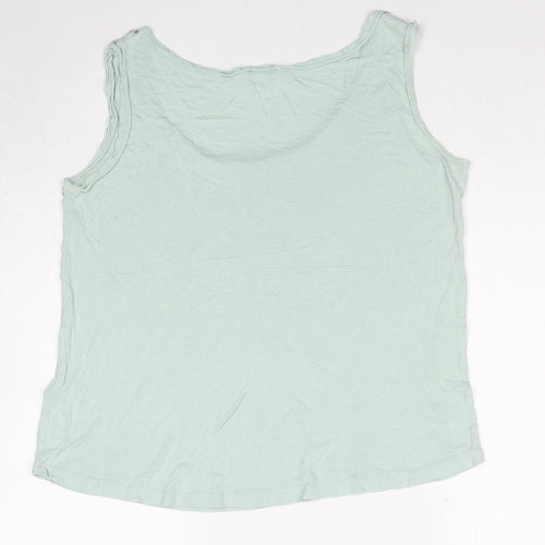 Monsoon Womens Green Viscose Basic Tank Size 16 Scoop Neck - Embellished