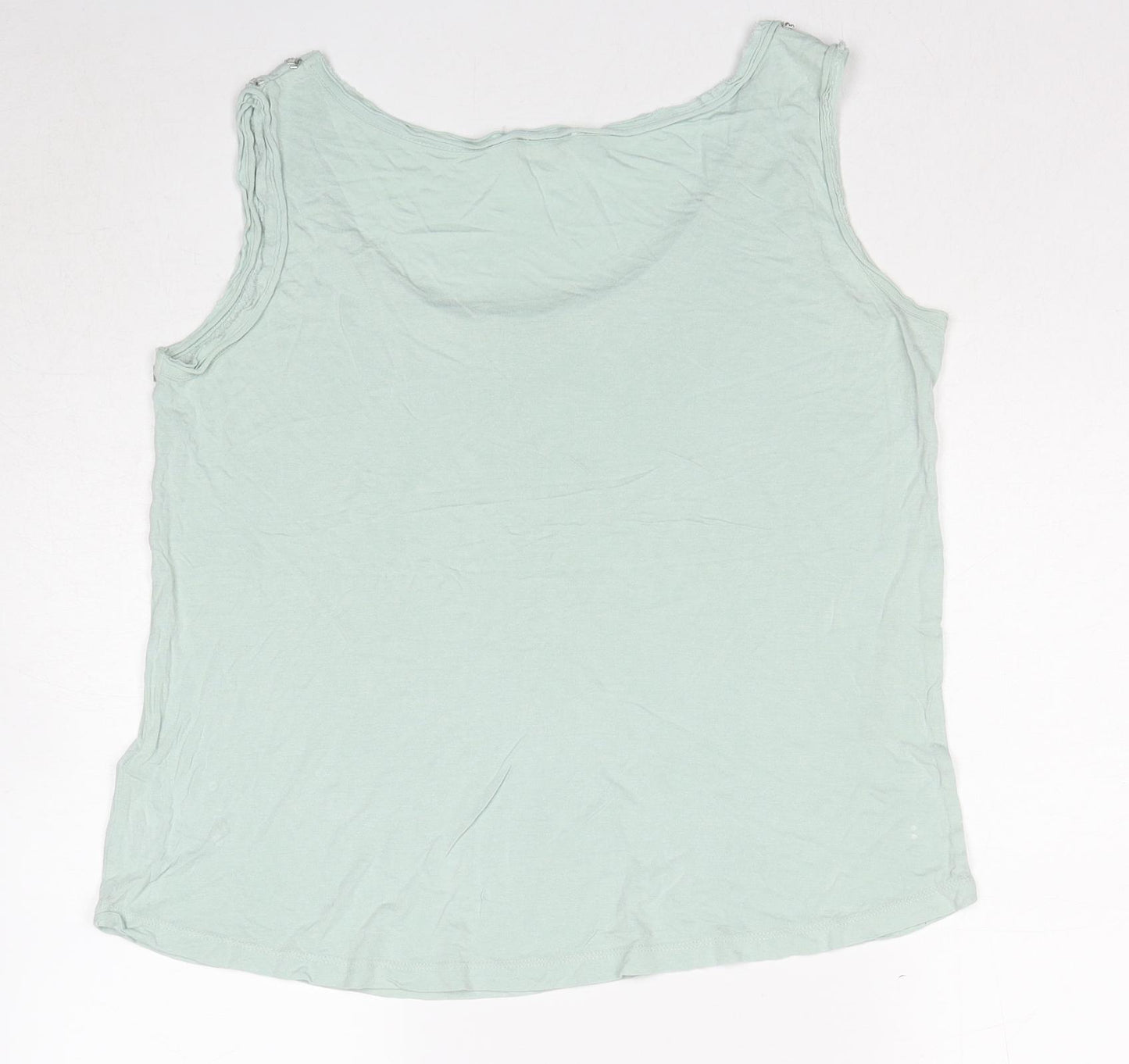 Monsoon Womens Green Viscose Basic Tank Size 16 Scoop Neck - Embellished