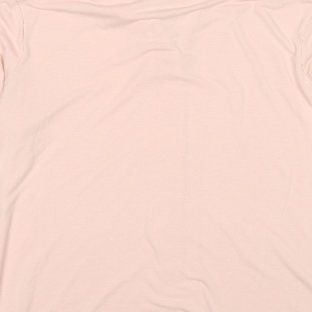 BHS Womens Pink Cotton Basic Button-Up Size 16 Collared