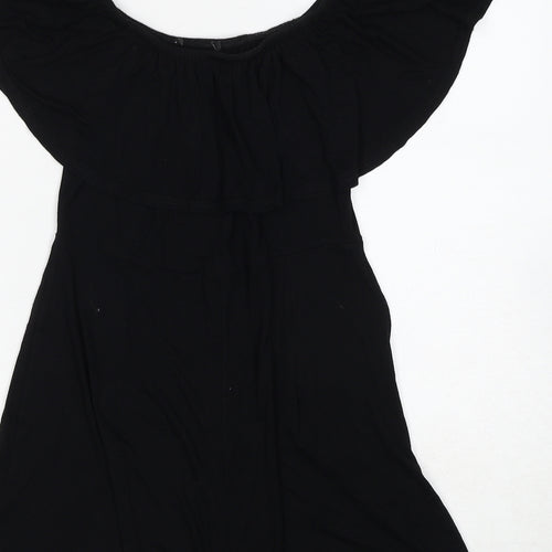 Missguided Womens Black Viscose Playsuit One-Piece Size 8 Pullover